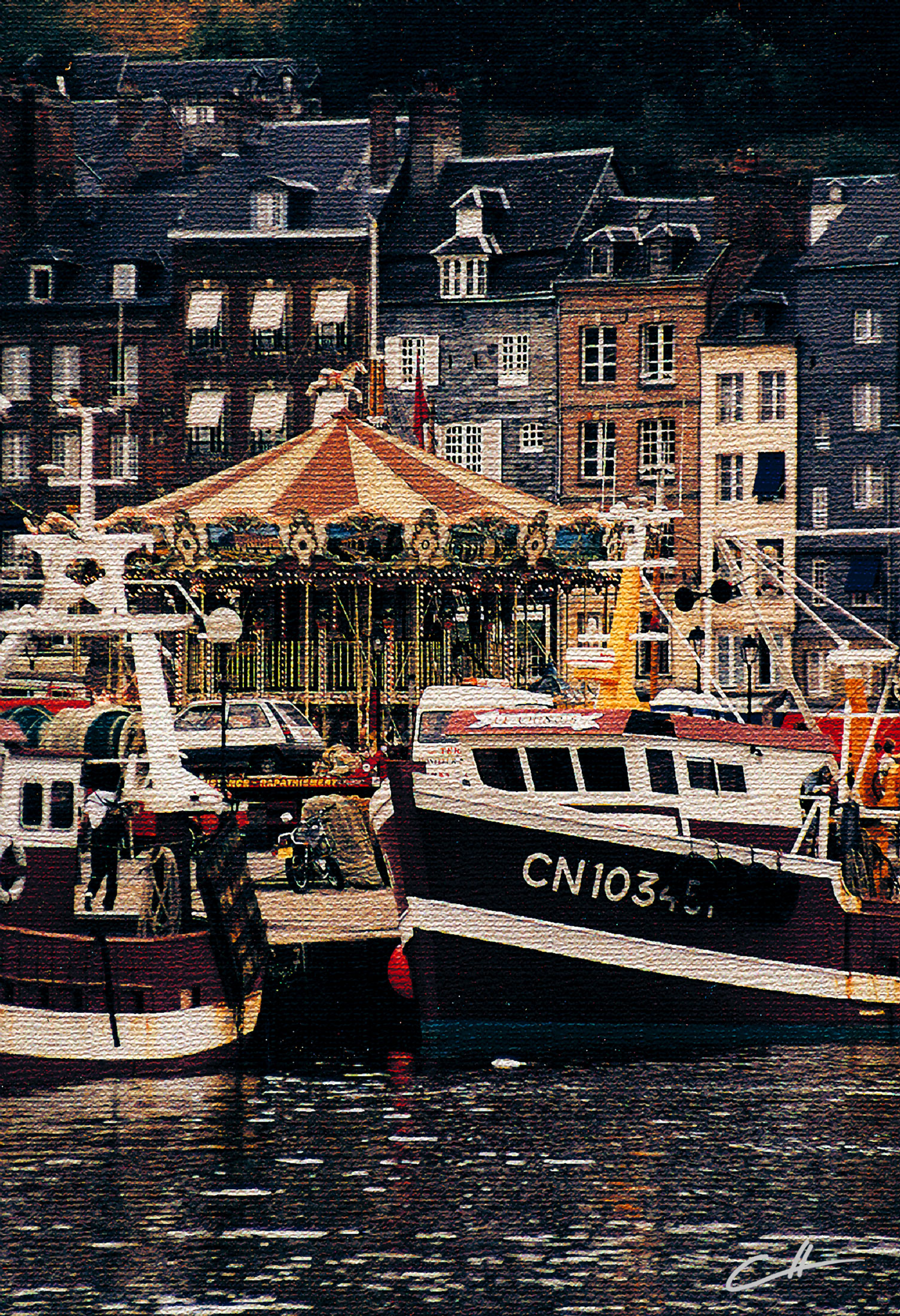 Honfleur Watercolor  - Original art by David Crellen