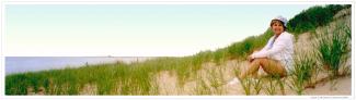 Karen on Cape Cod Dune - original photograph by David Crellen